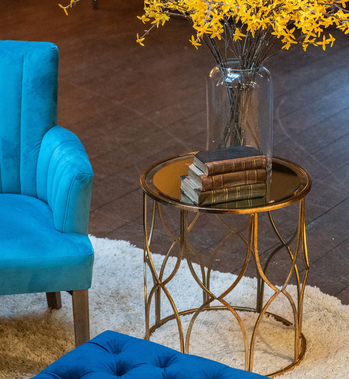 Set Of Two Antique Gold Frame Side Tables