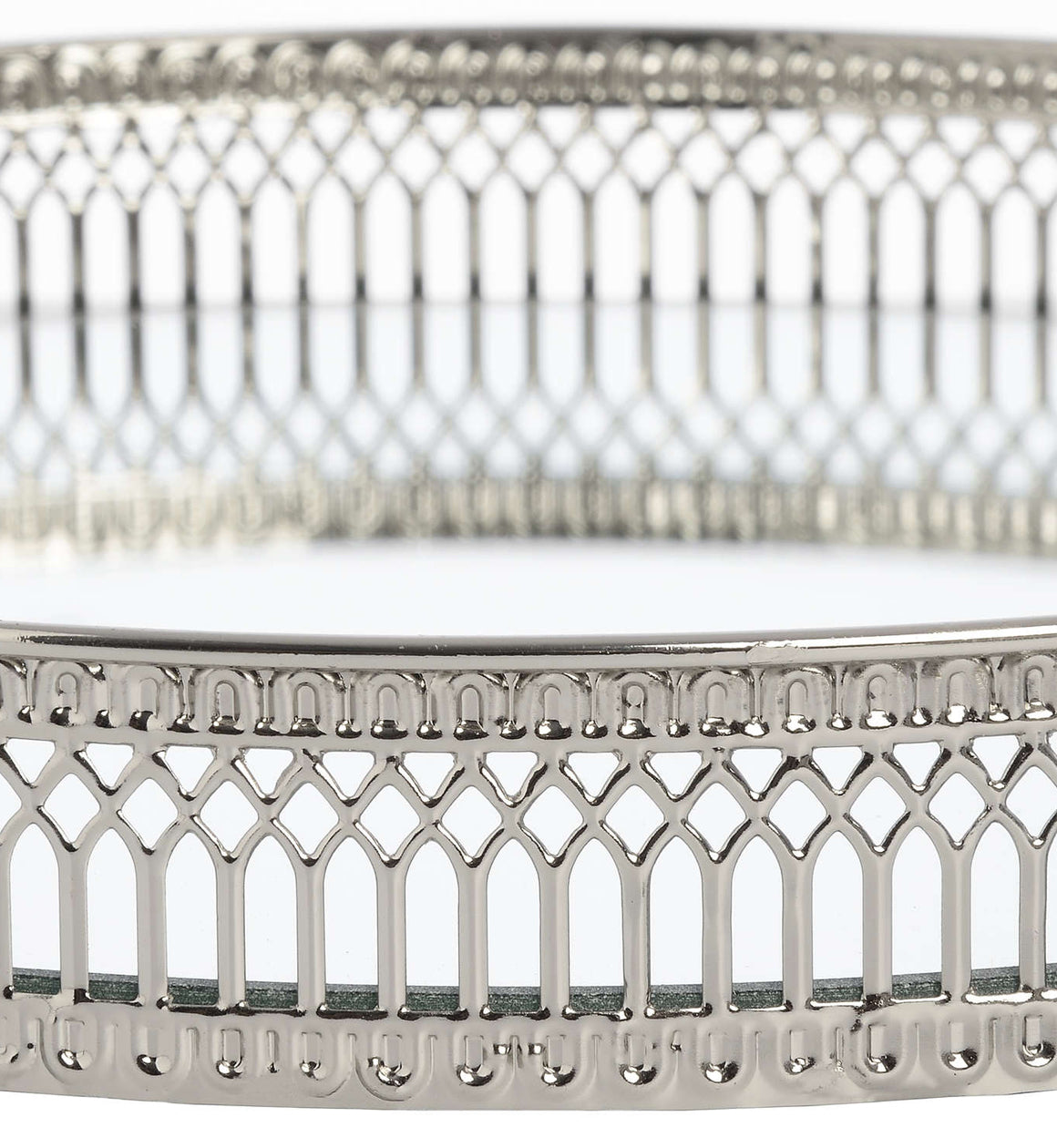 Set Of Two Round Nickel Trays