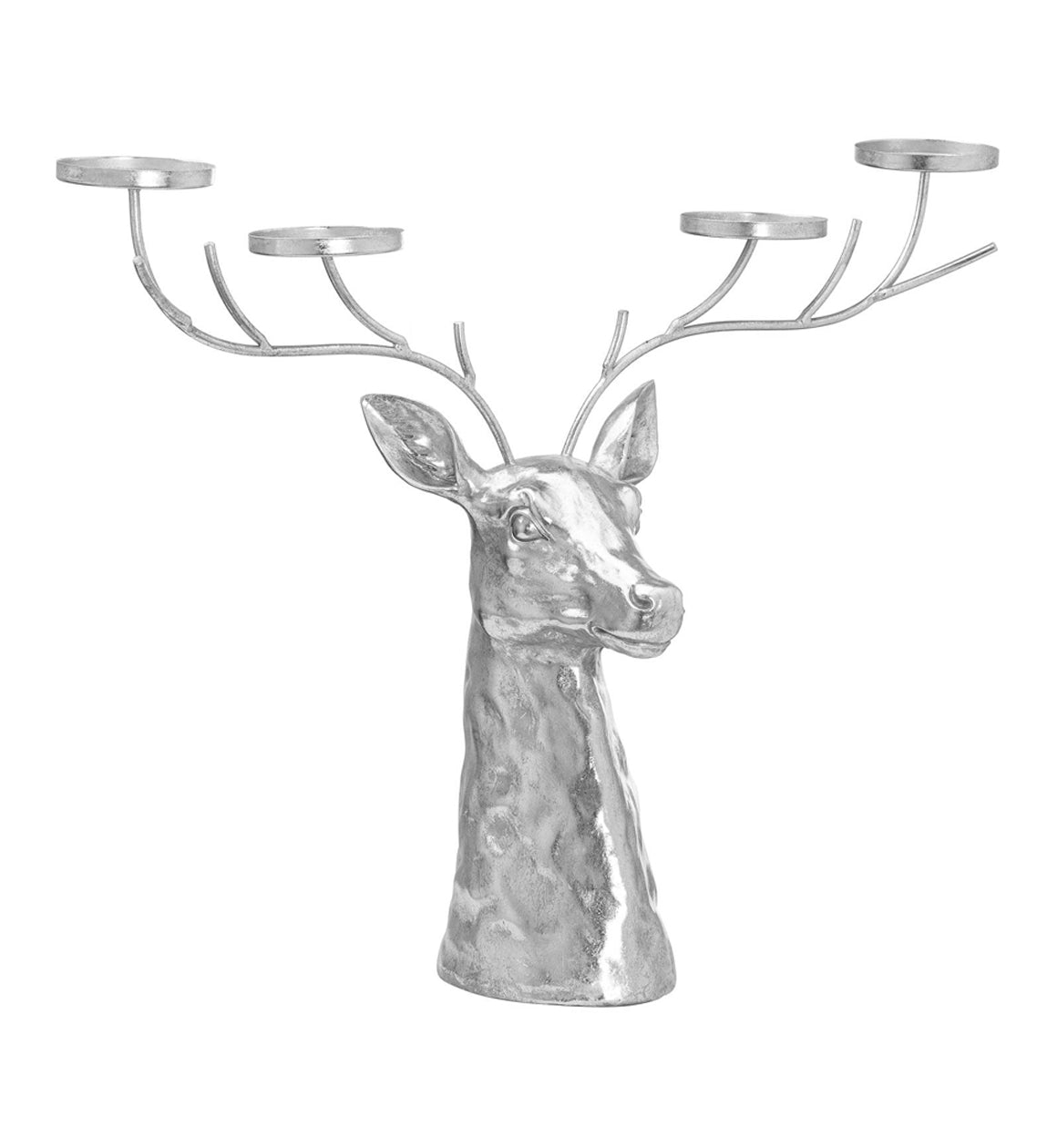 Silver Deer Candle Holder