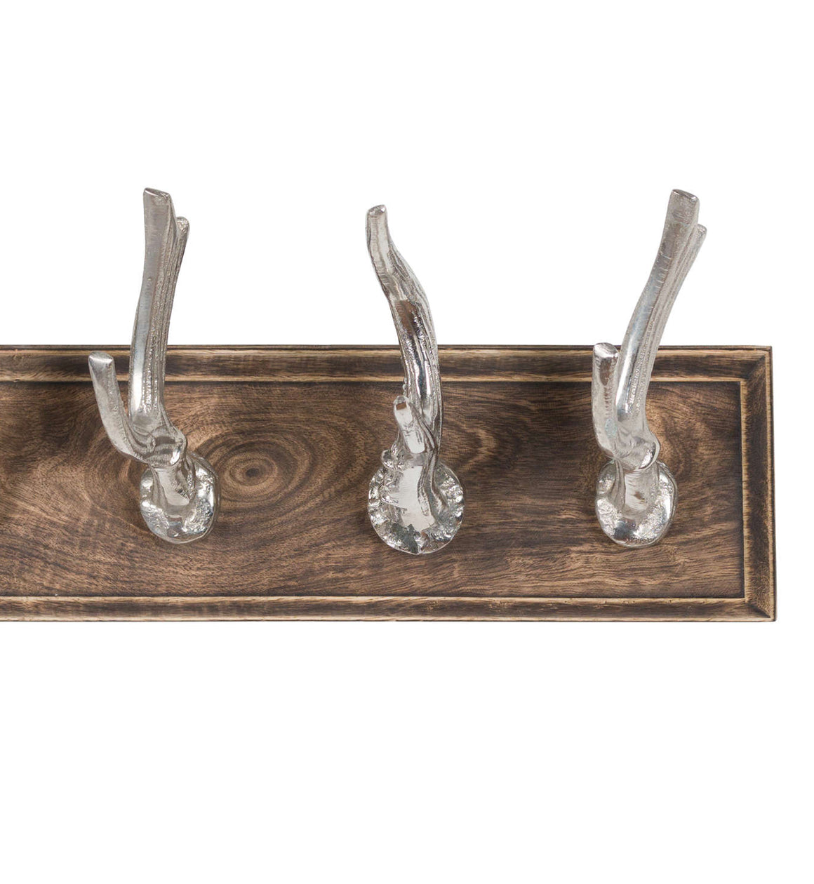 Silver Stag Wooden Coat Hook Rack