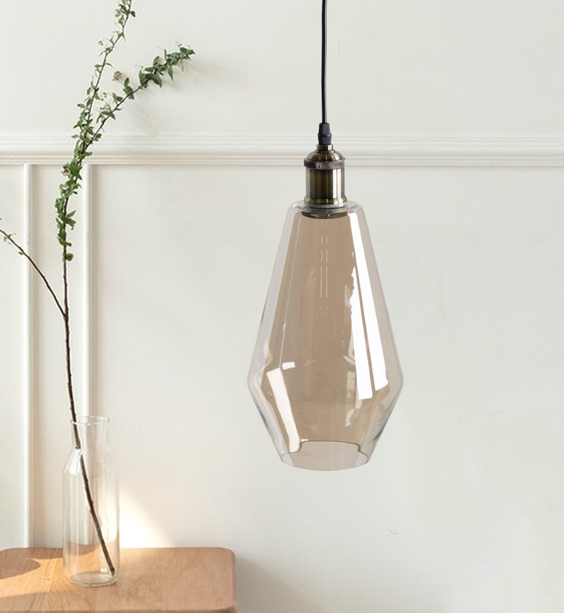 Smoked Glass Droplet Pendant Light