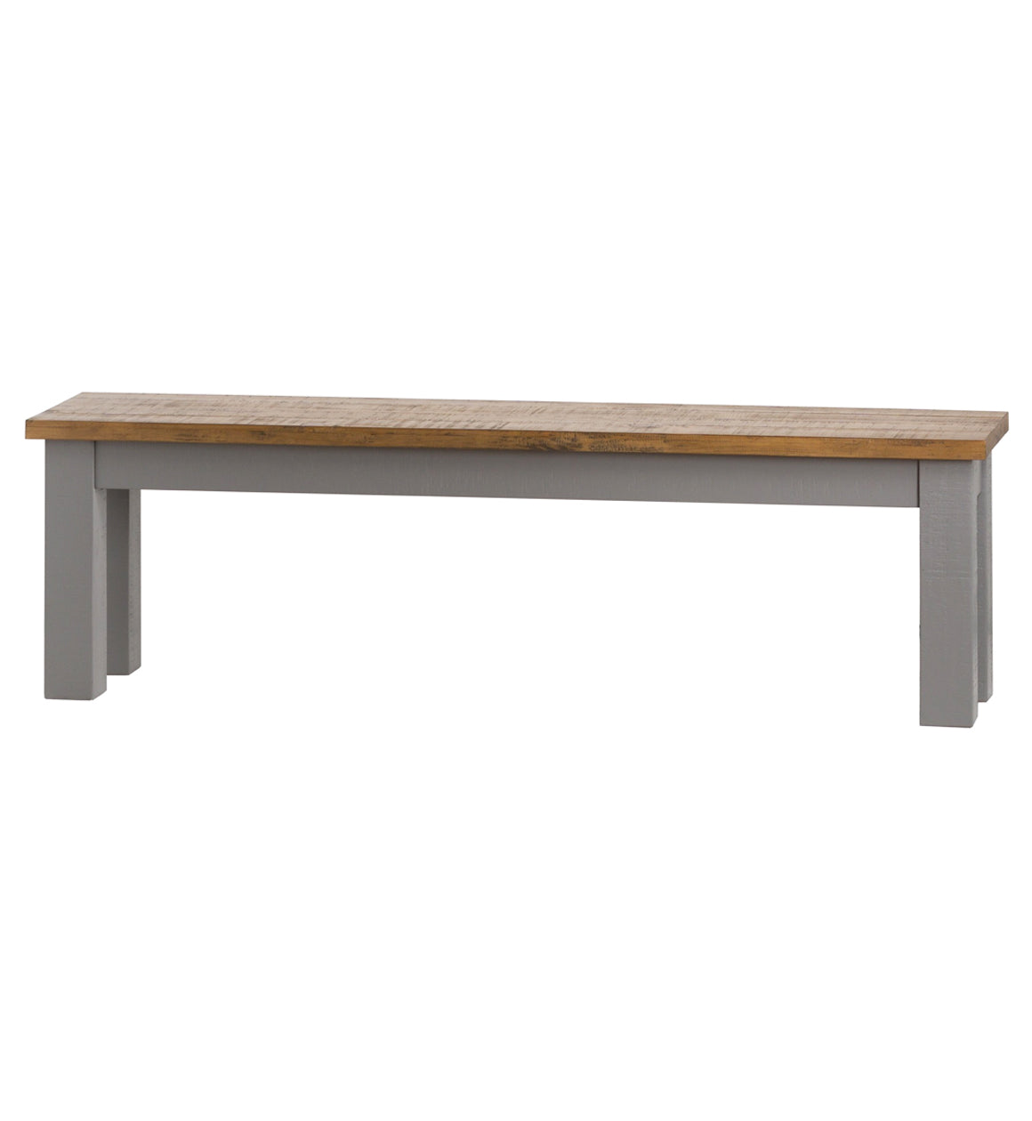 Solid Pine Grey and Natural Wooden Bench