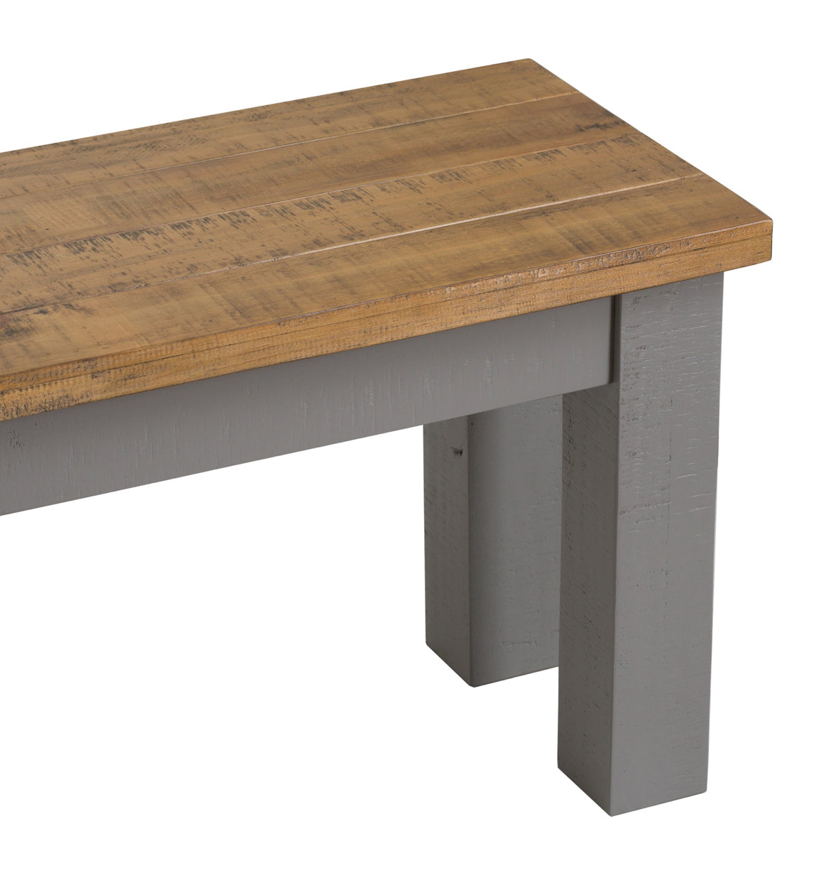Solid Pine Grey and Natural Wooden Bench