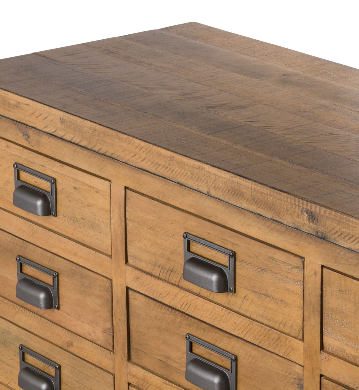 Solid Pine Wood Industrial Chest of Twenty Drawers