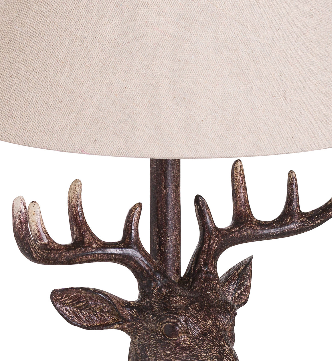 Stag Head Rustic Table Lamp