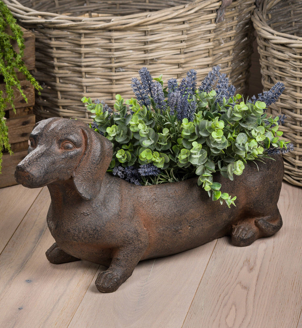 Stan The Sausage Dog Rustic Planter