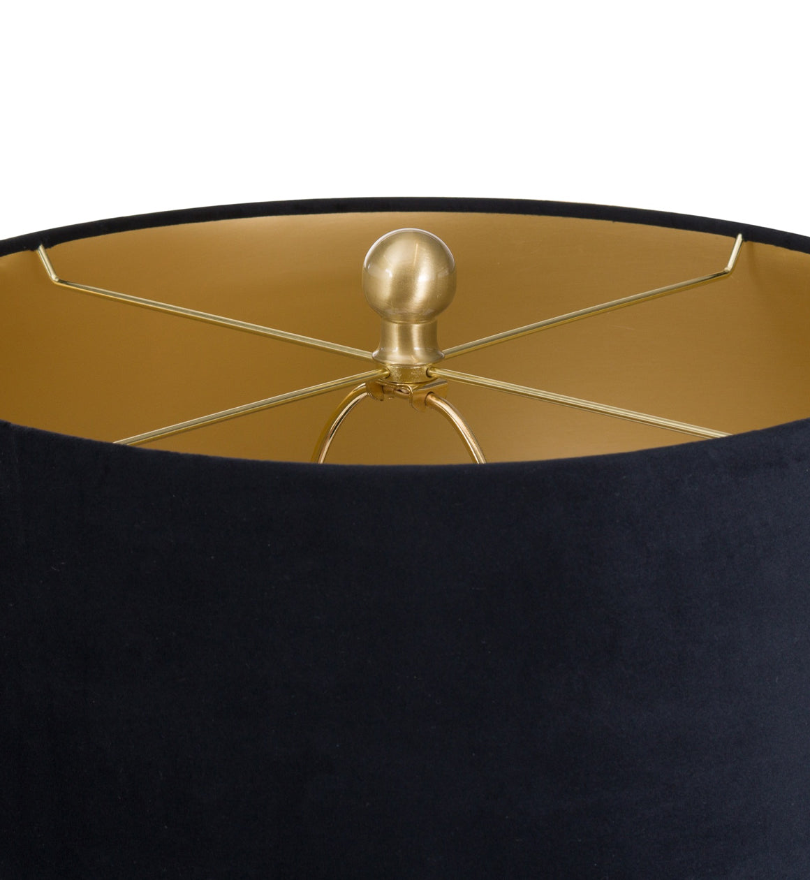 Textured Gloss Black Table Lamp with Black Shade