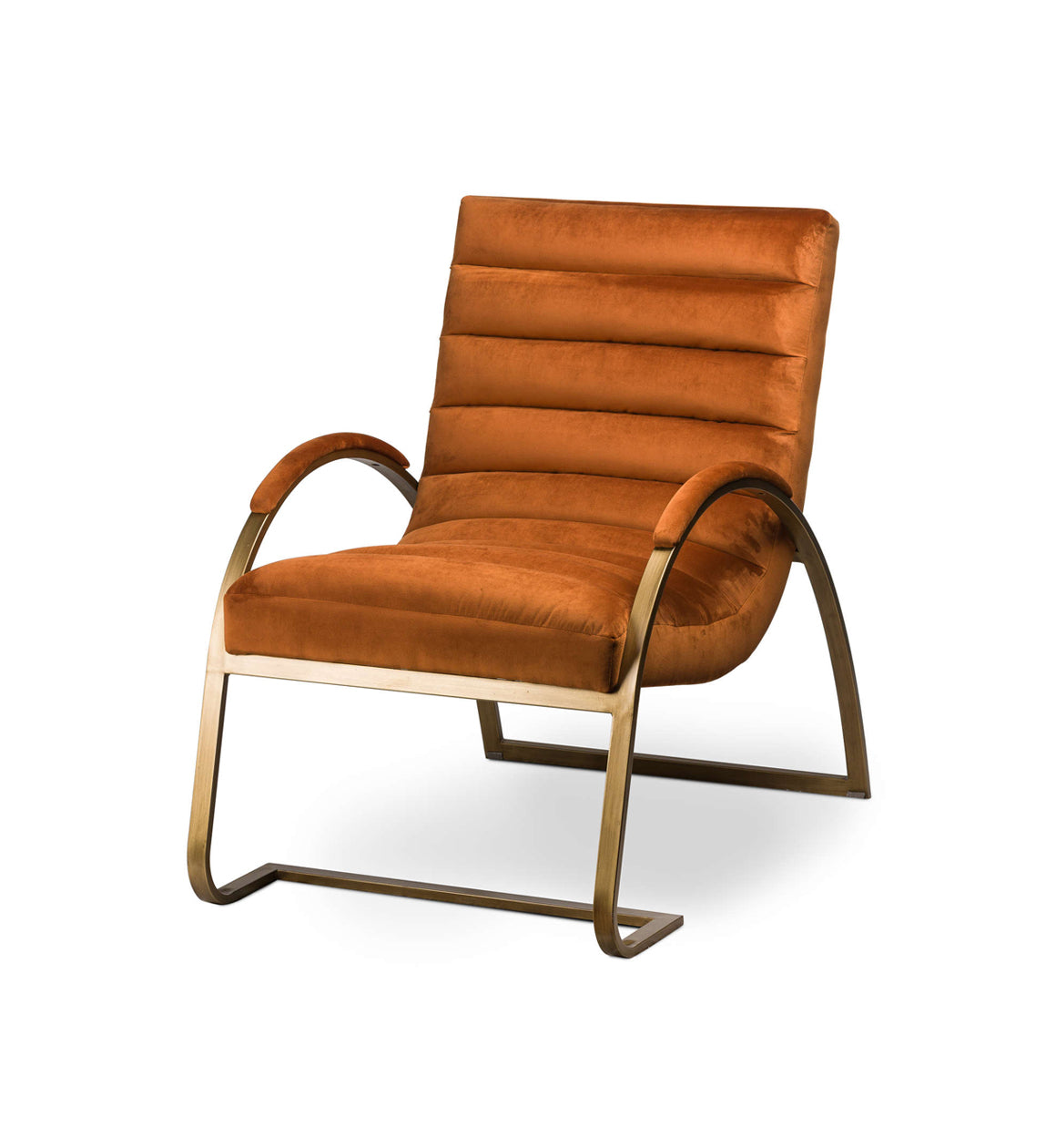 Velvet and Brass Arch Chair