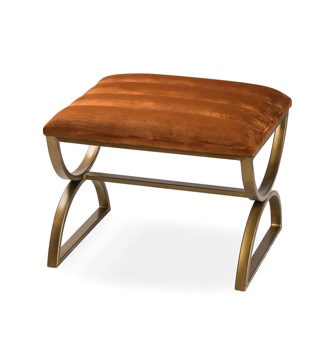 Velvet and Brass Footstool