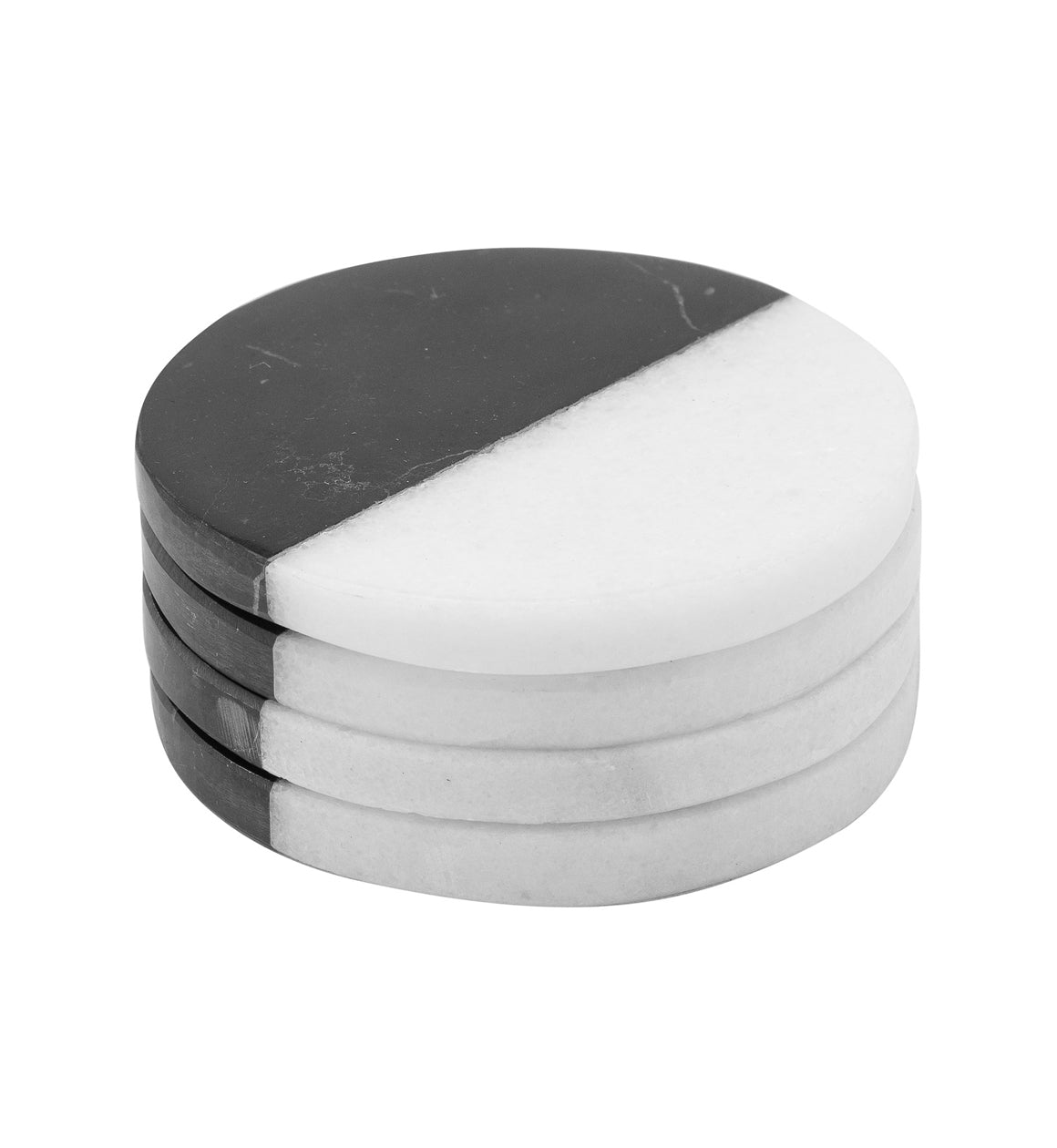 White & Black Marble Coasters Set Of Four