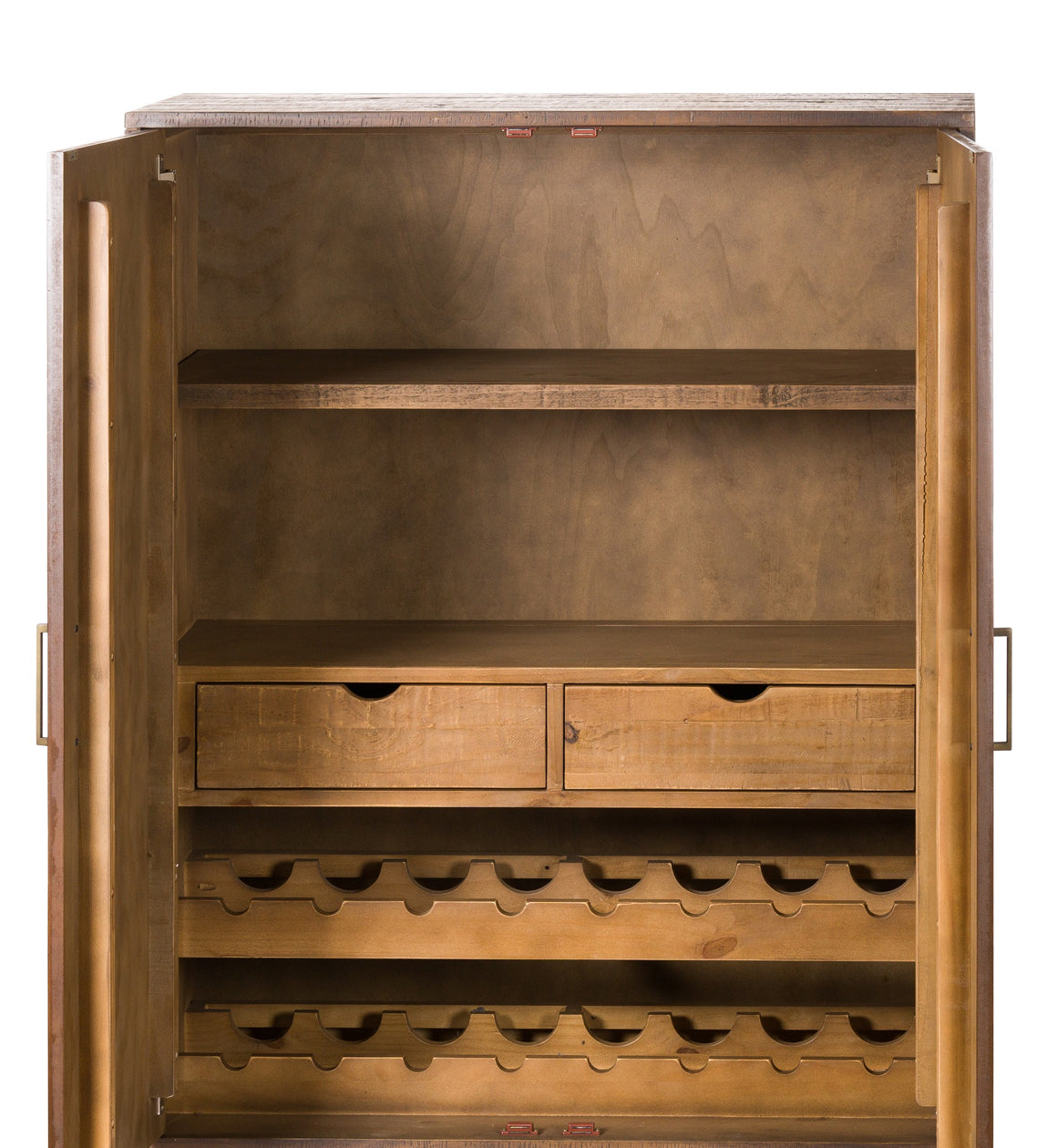Wood and Gold Two Door Drinks Cabinet