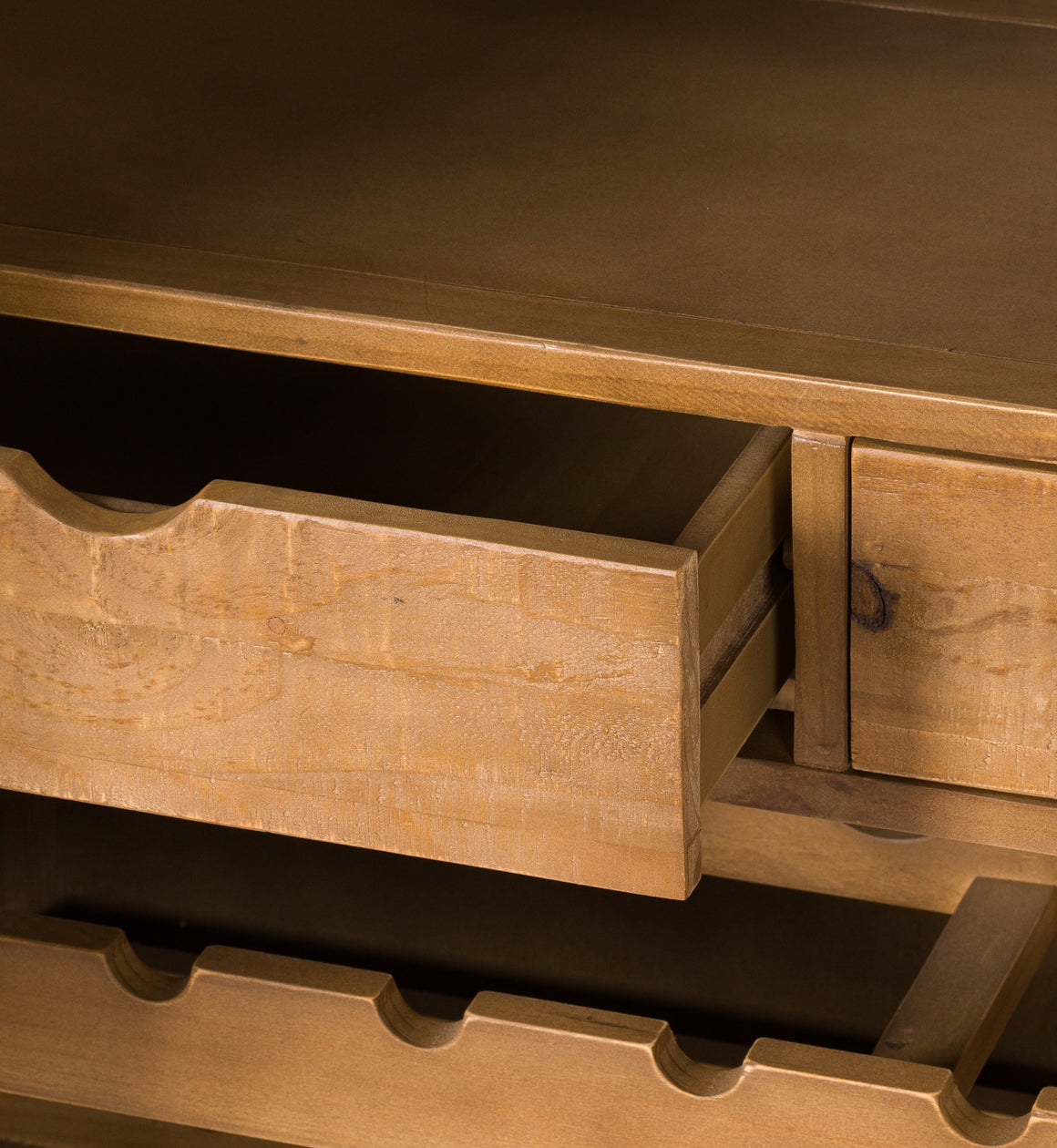 Wood and Gold Two Door Drinks Cabinet